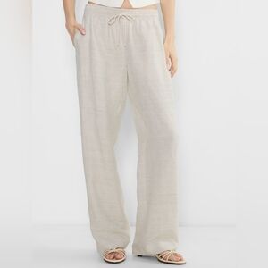 Aritzia Cream Wide Leg Pants